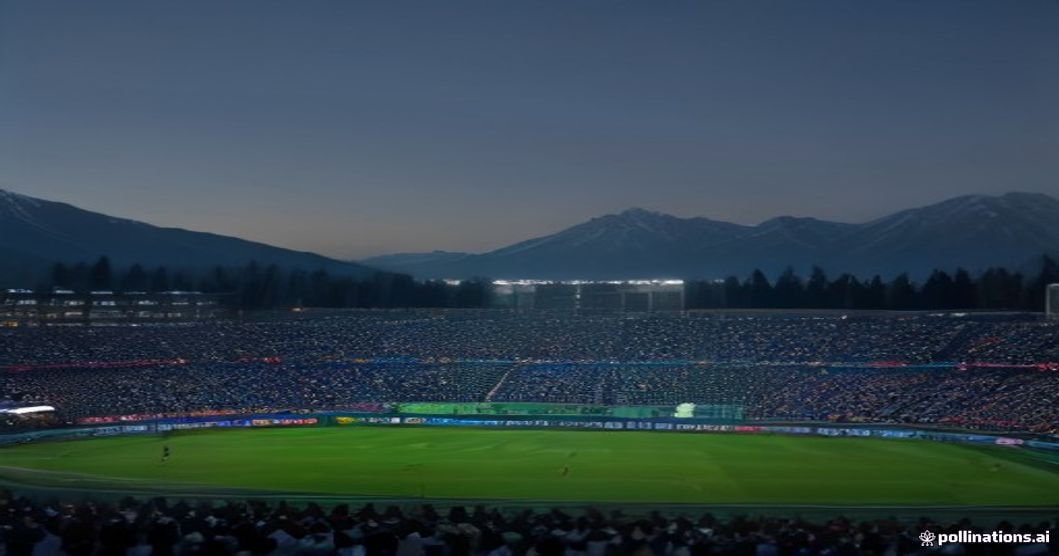 Srinagar football stadium night