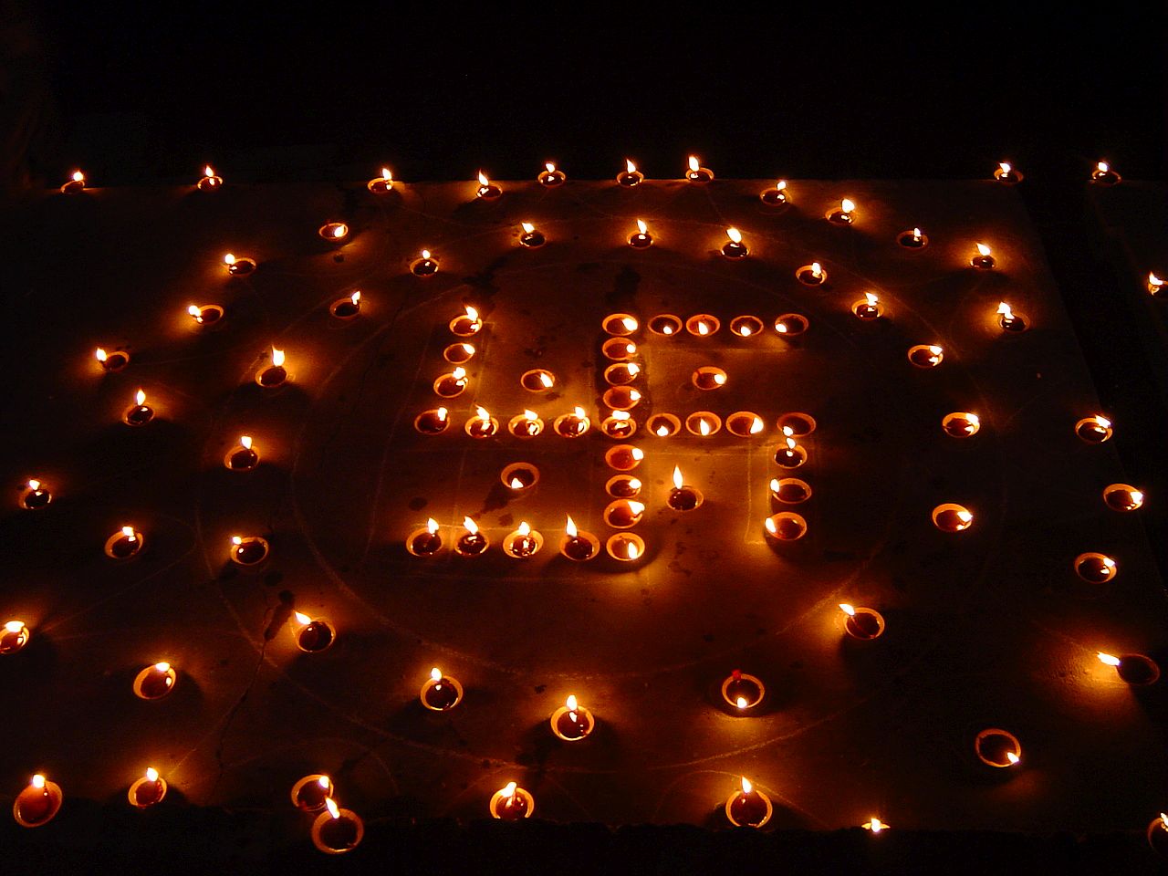 traditional diyas lighting on full moon