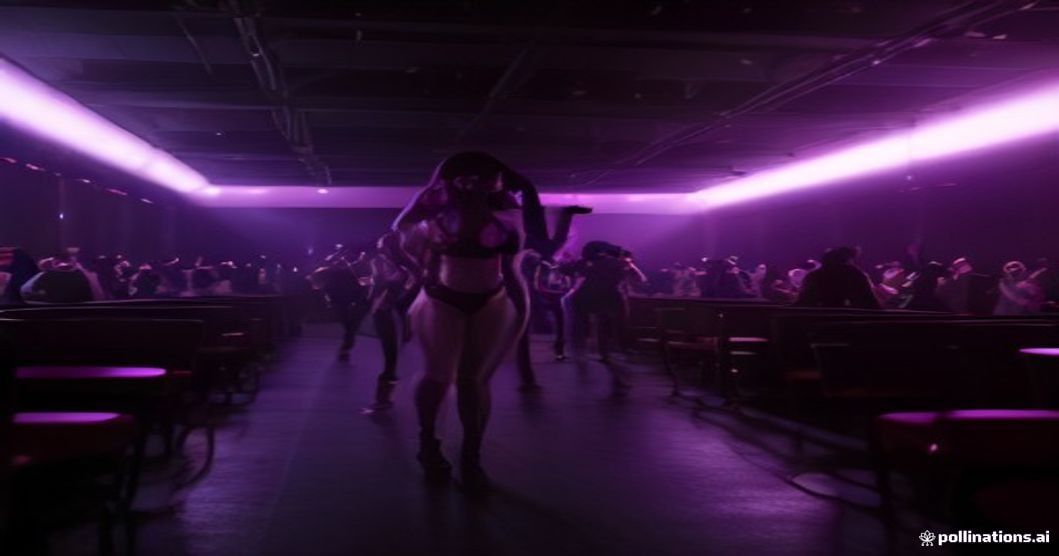 interior strip club stage with performers