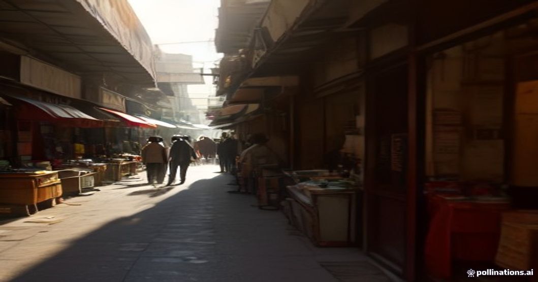 busy Indian market street morning