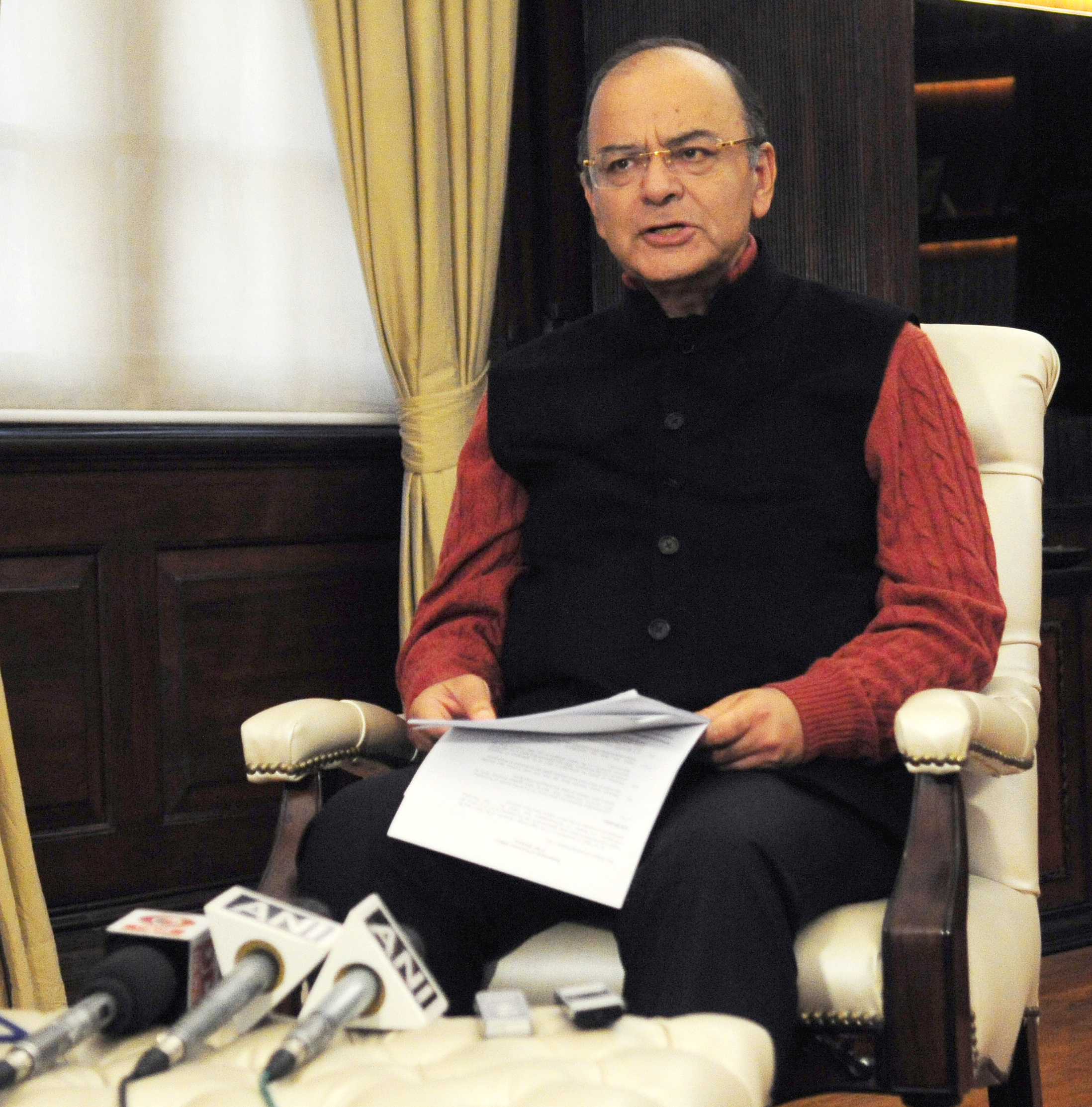 Indian Ministry of Finance press briefing Delhi