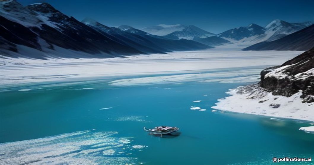 drone over Himalayan lake Uttarakhand