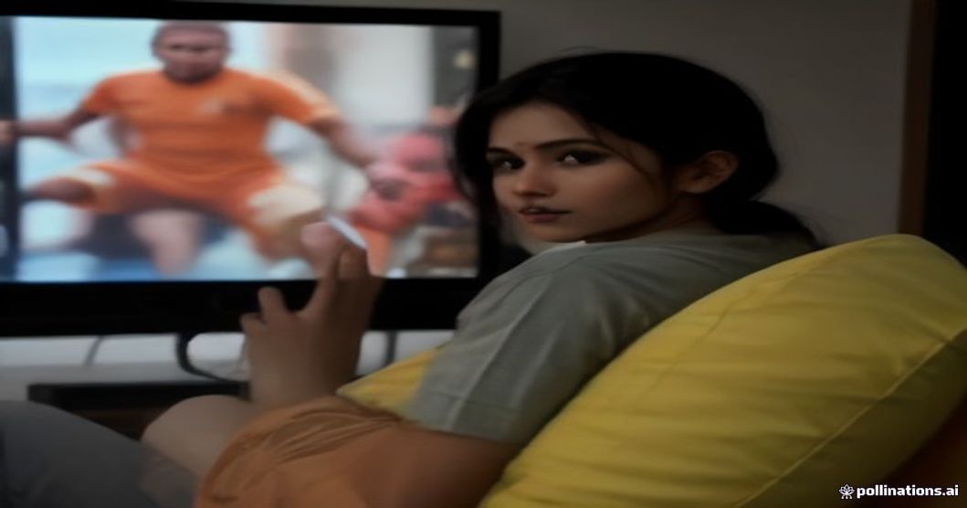 Indian fans watching football on smartphone