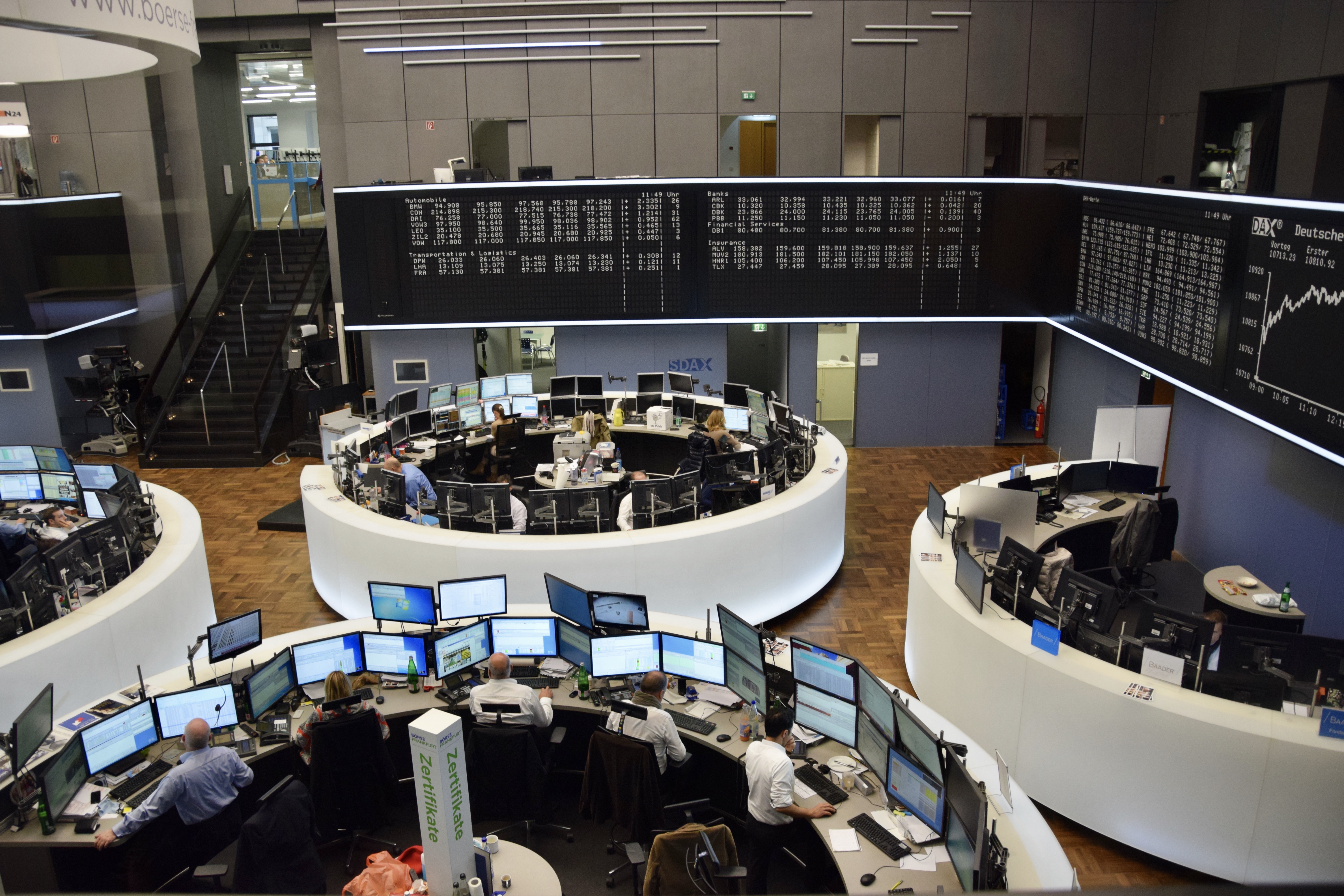 Frankfurt stock exchange trading floor