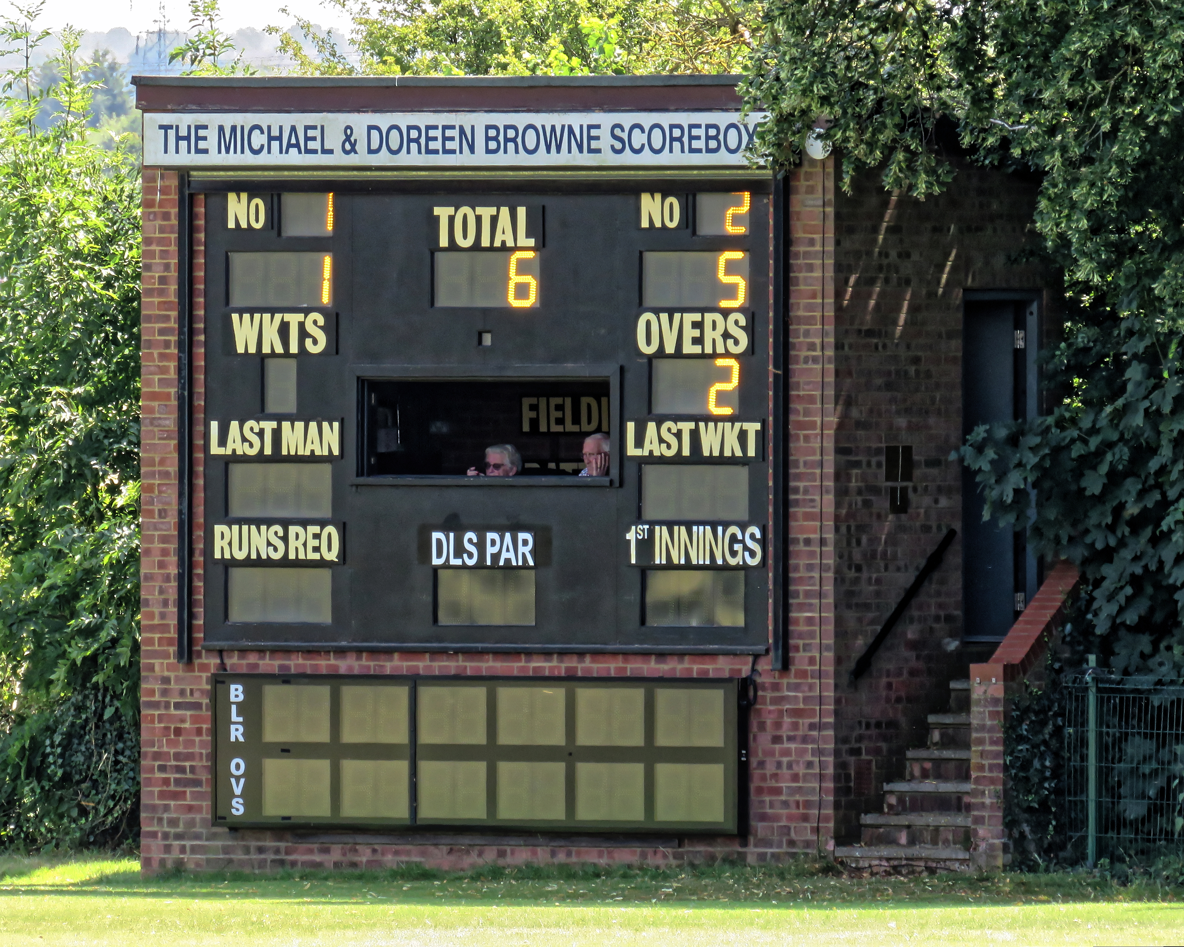 cricket scoreboard close-up