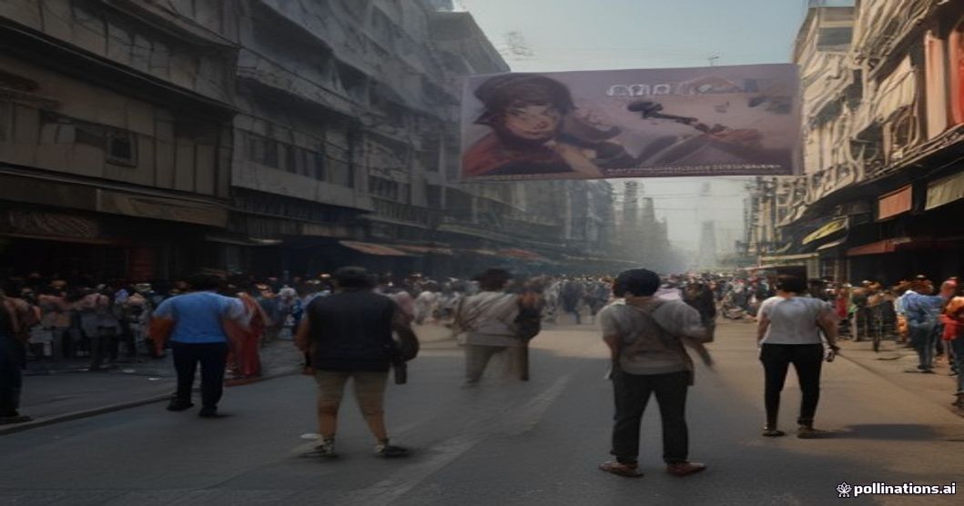 crowd reacting to movie poster in India