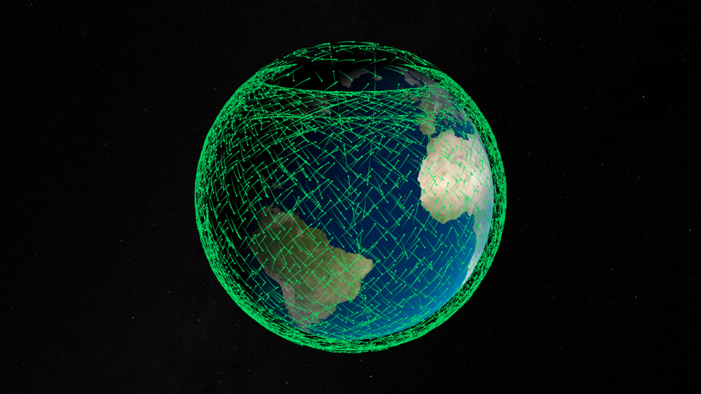 Starlink satellites in orbit