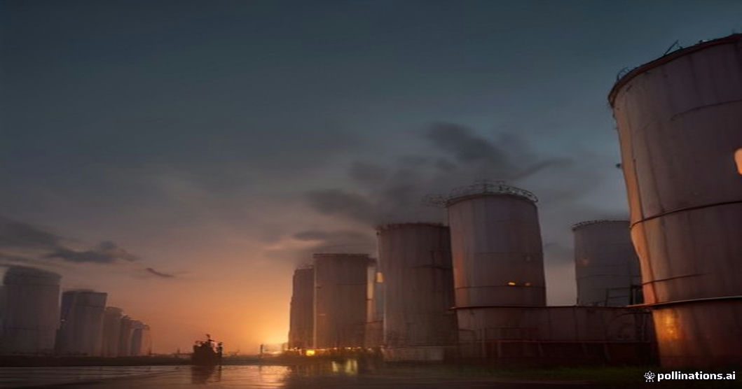 oil tank farm sunrise