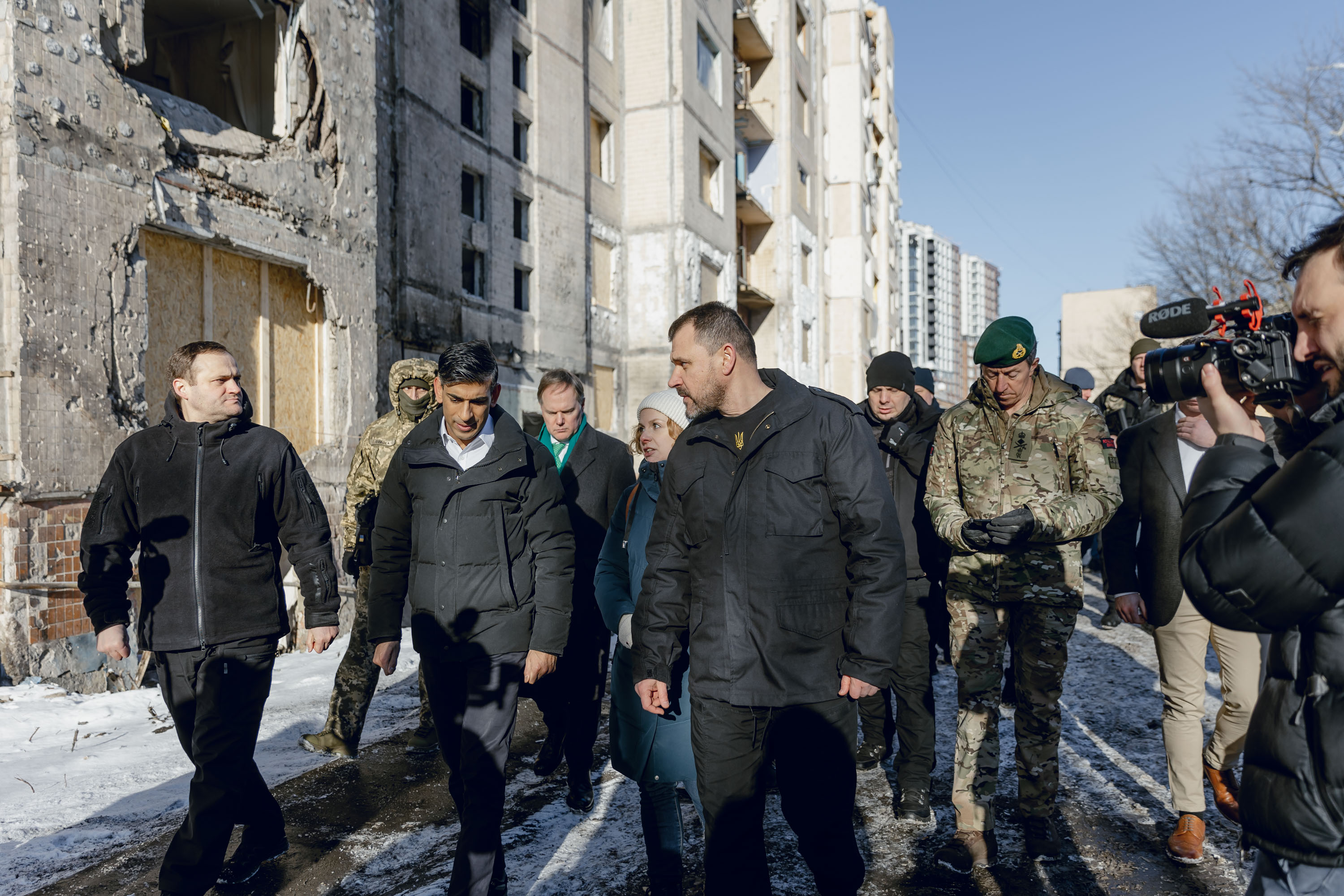 Kyiv street aftermath air raid