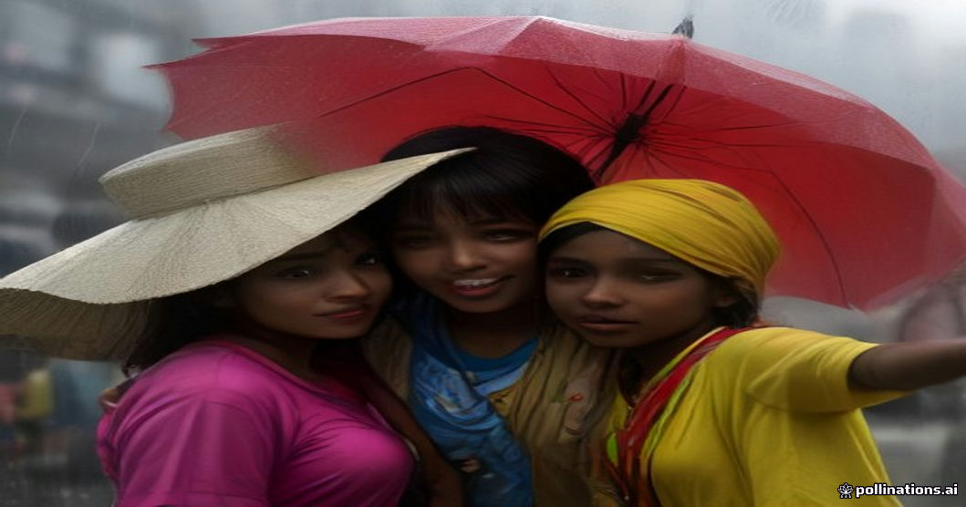 fans under umbrellas cricket stadium