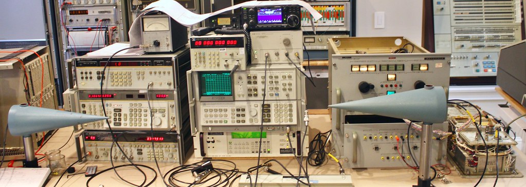 engineer testing RF equipment