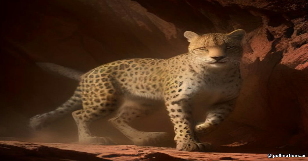 Omani Arabian leopard in the wild