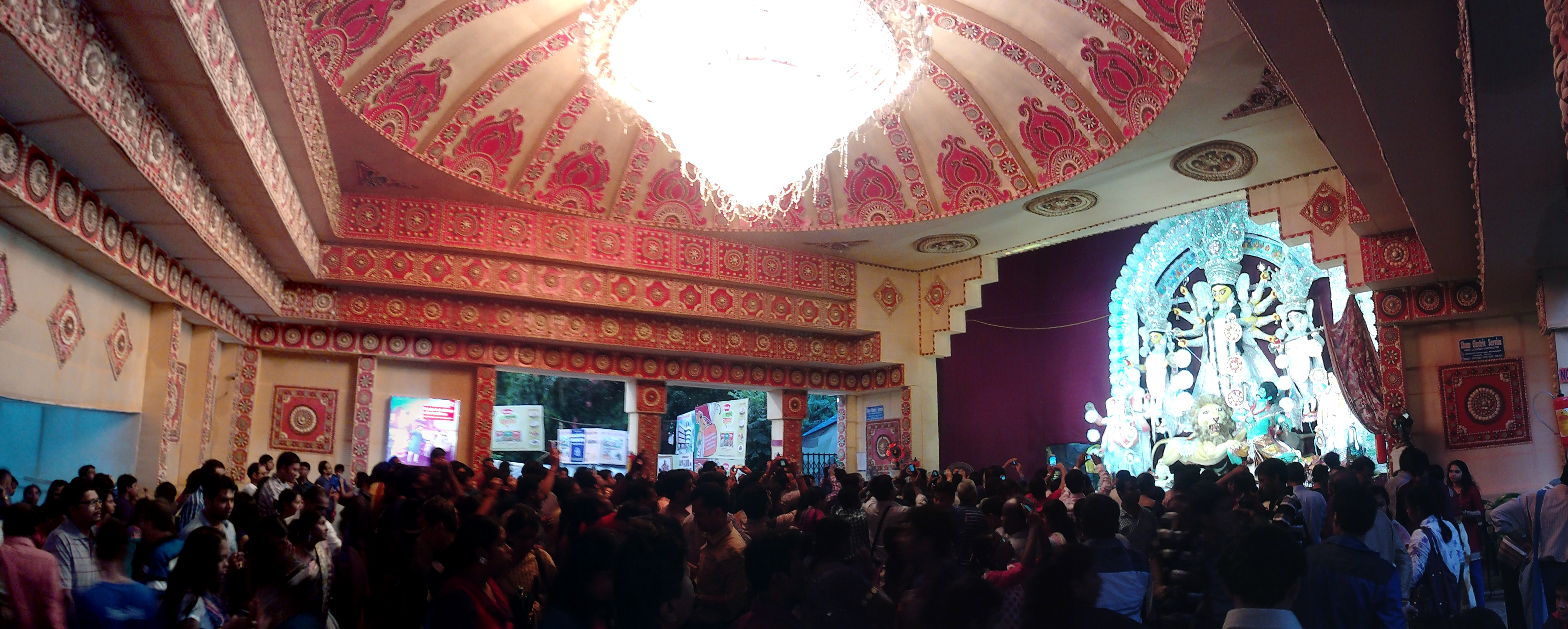 Kolkata Durga Puja pandal interior