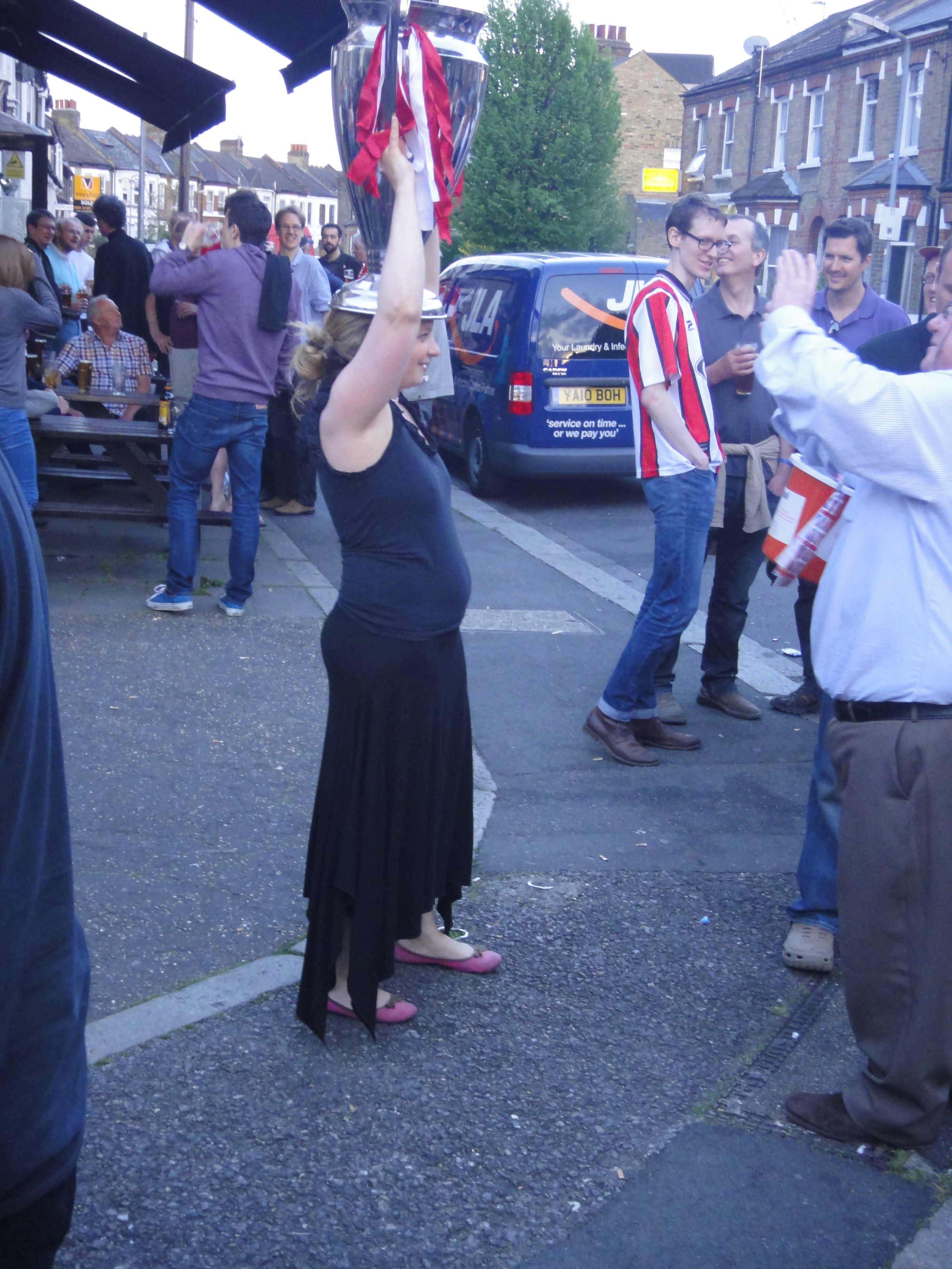 English football supporters outside Wembley