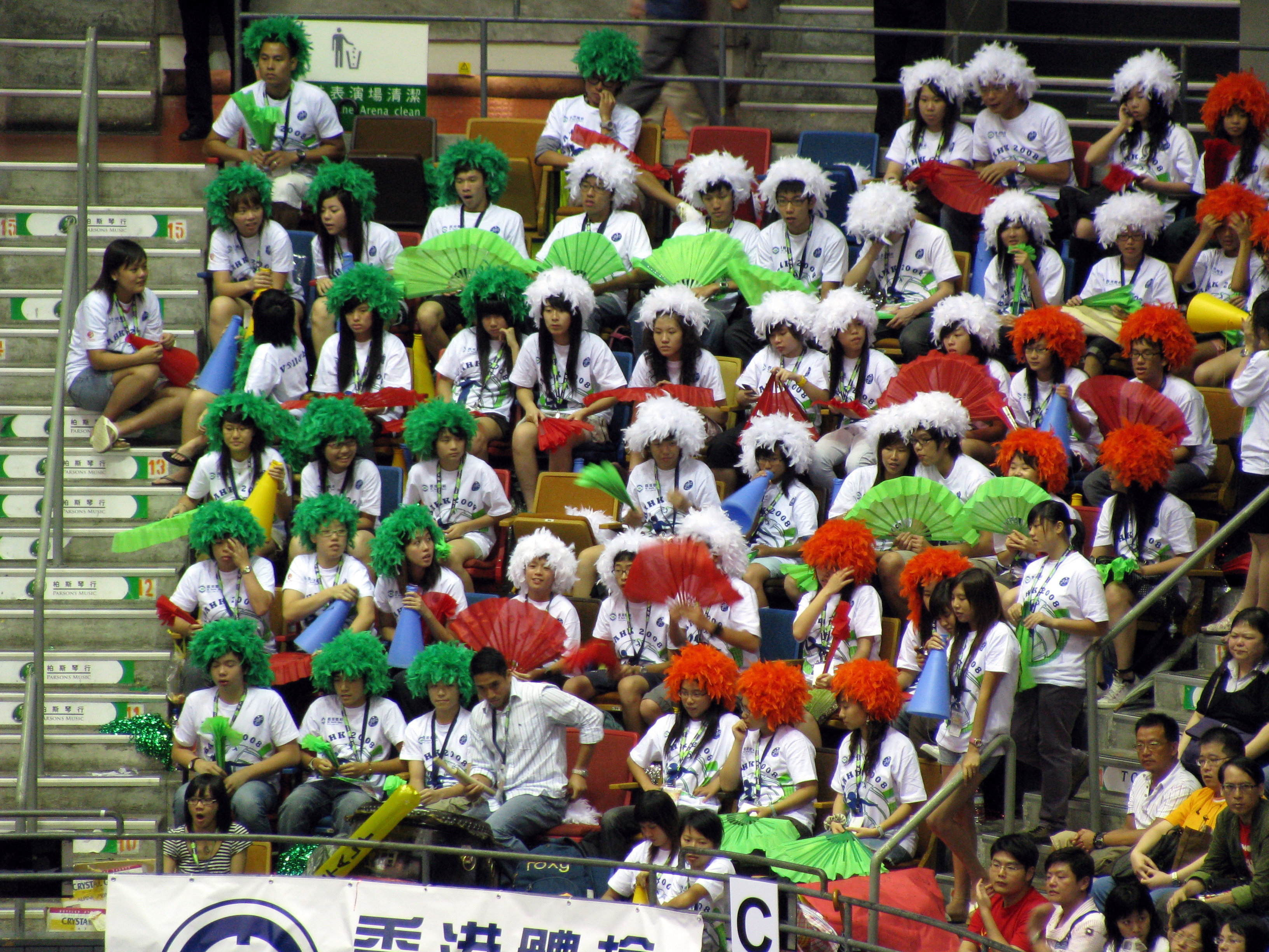 crowd cheering volleyball match