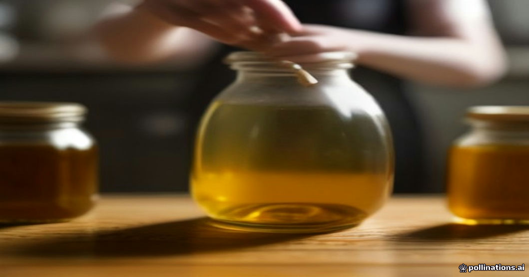 mother preparing hair oil in kitchen