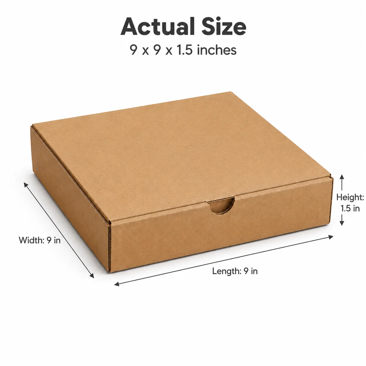 9x9 inch brown corrugated pizza box for food delivery by Boxwaale.in
