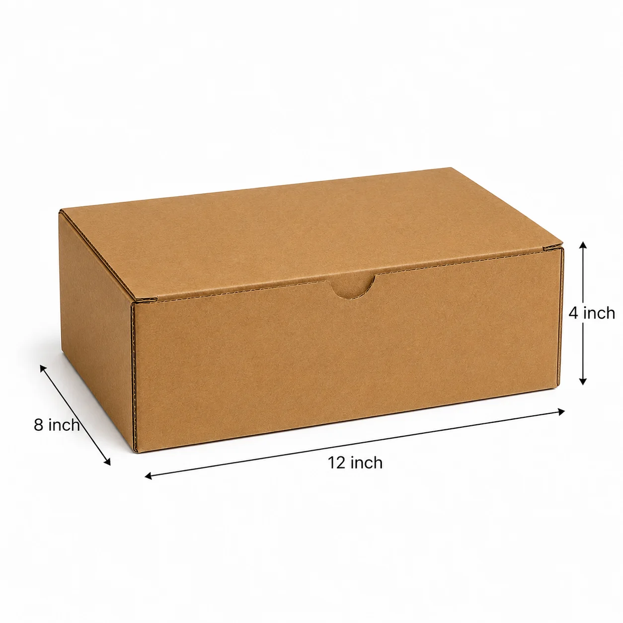 12x8x4 inch brown corrugated six bottle nail paint box with actual size dimensions by Boxwaale.in