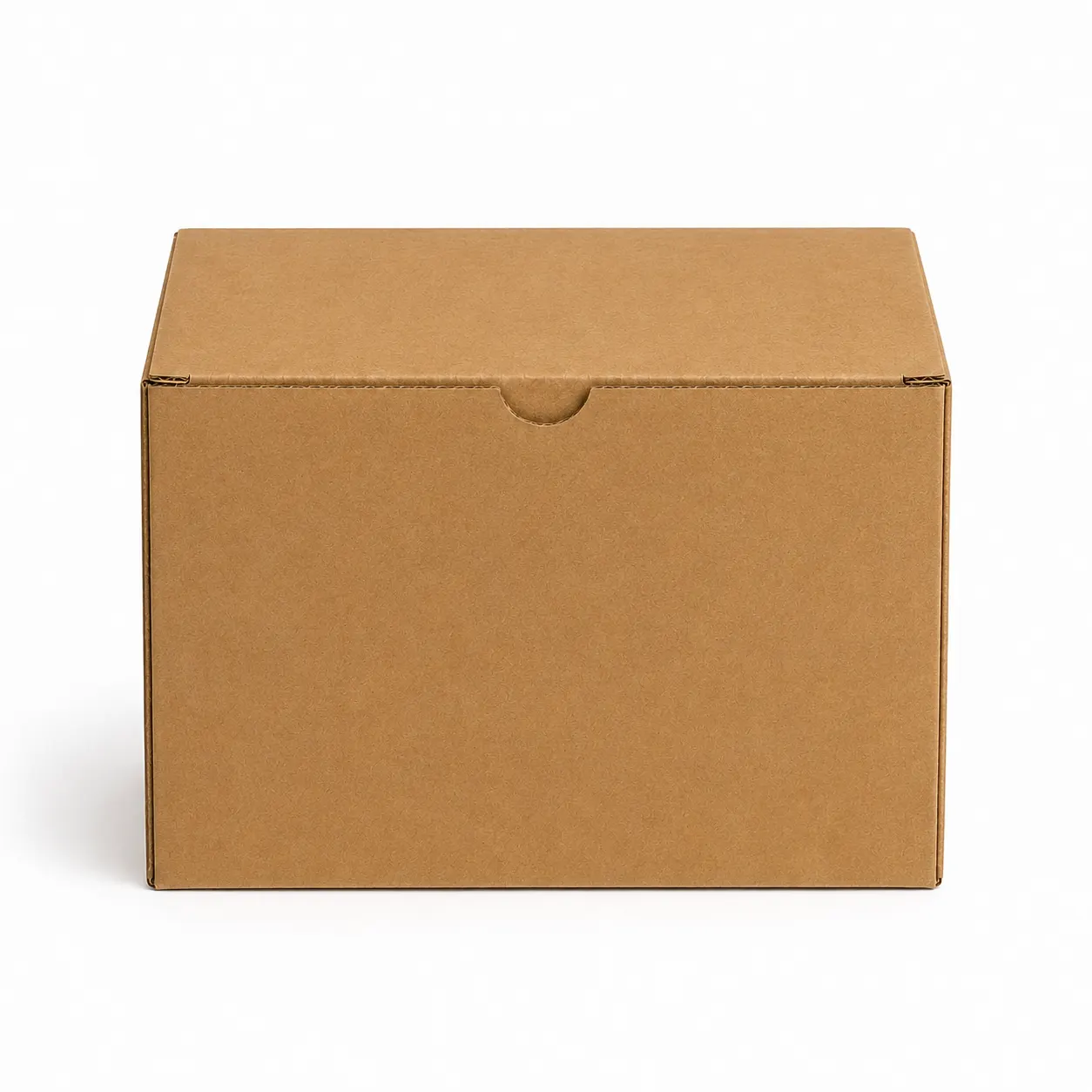 Close-up view of brown corrugated six bottle nail paint packaging box