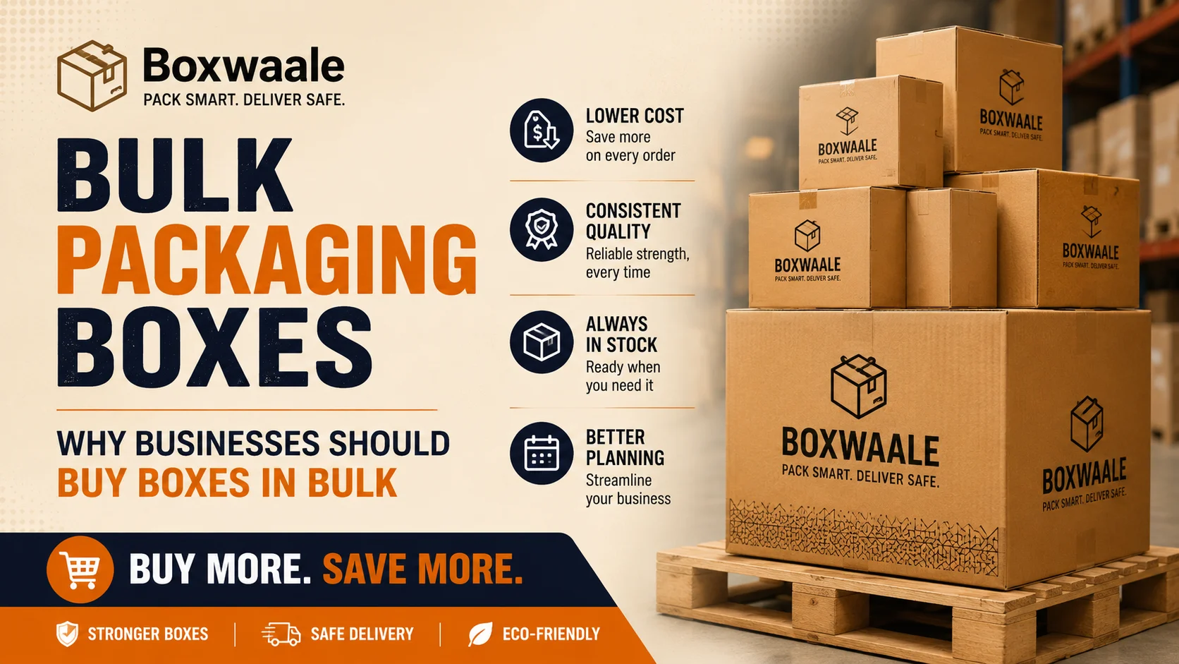 Bulk Packaging Boxes: Why Businesses Should Buy Boxes in Bulk by Boxwaale