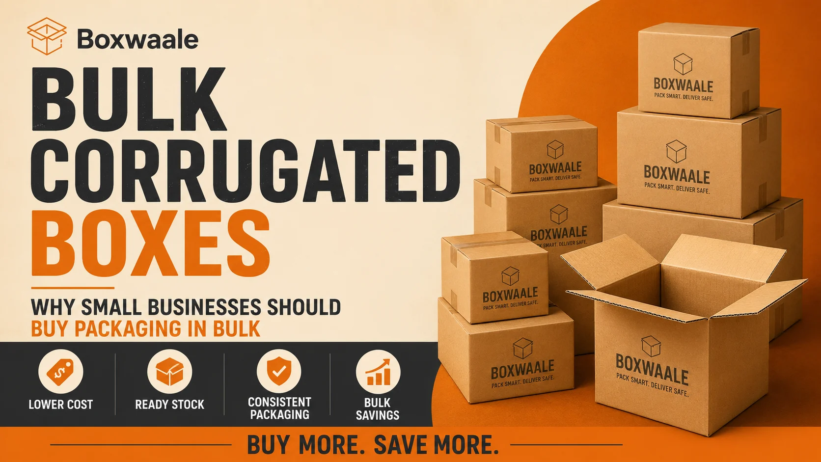 Bulk corrugated boxes for small businesses by Boxwaale
