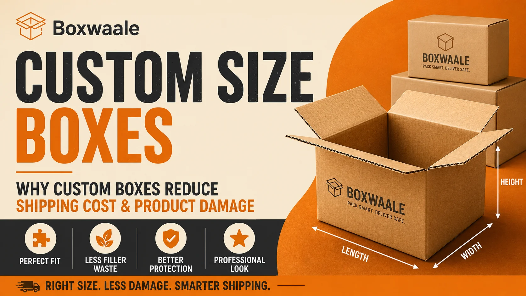 Why custom size boxes reduce shipping cost and product damage by Boxwaale