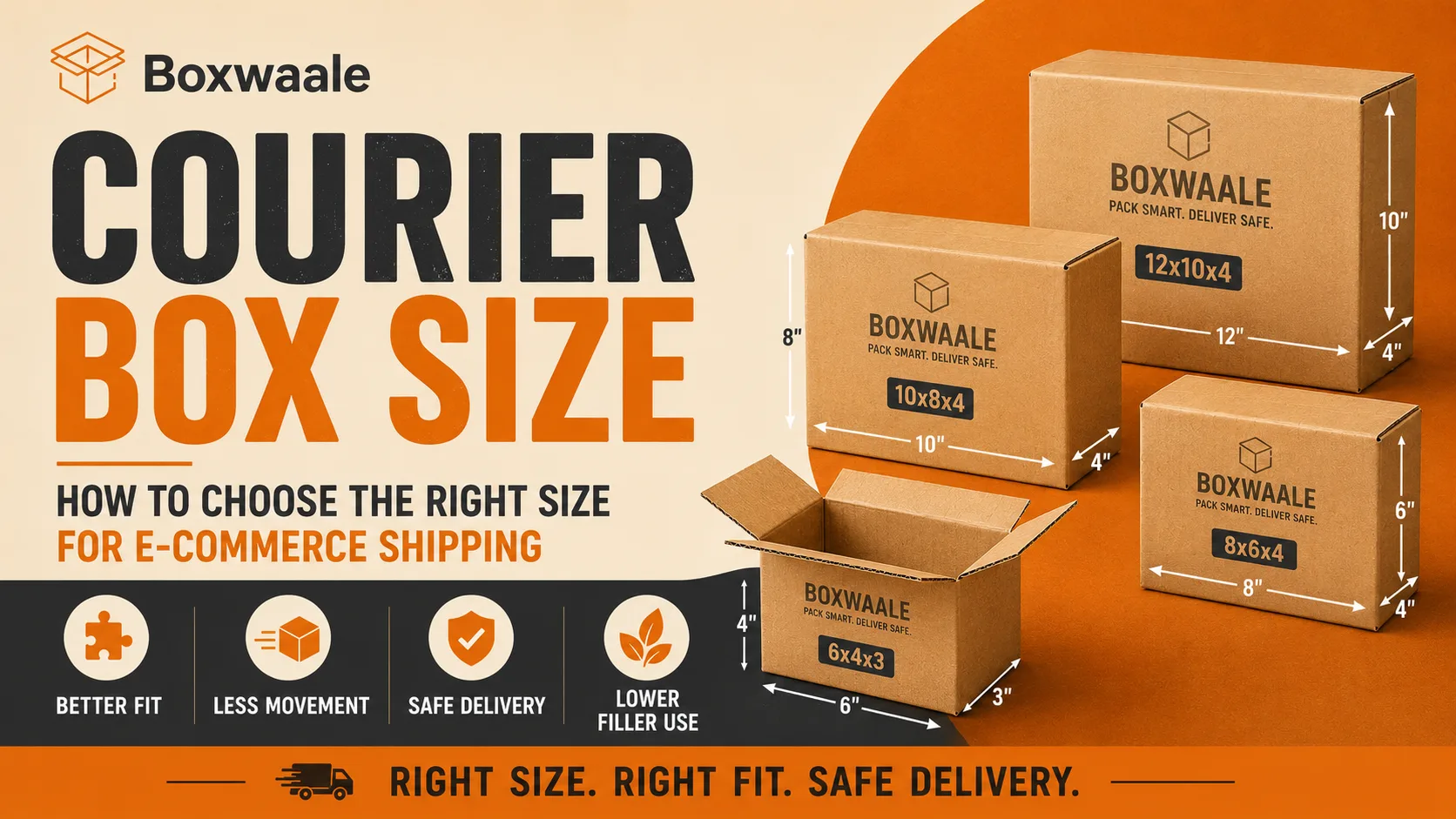 How to choose the right courier box size for e-commerce shipping by Boxwaale