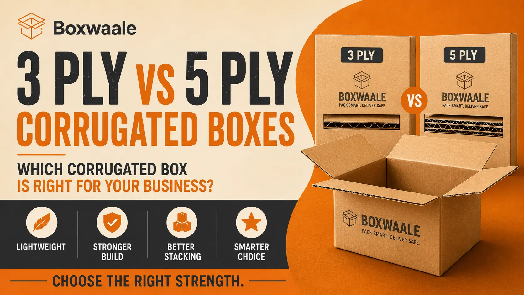 3 ply vs 5 ply corrugated boxes comparison guide by Boxwaale