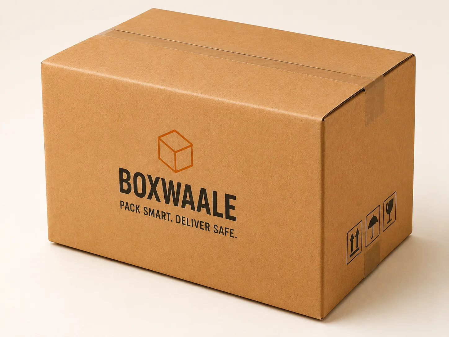Open 8x6x4 inch brown corrugated courier box for product packing