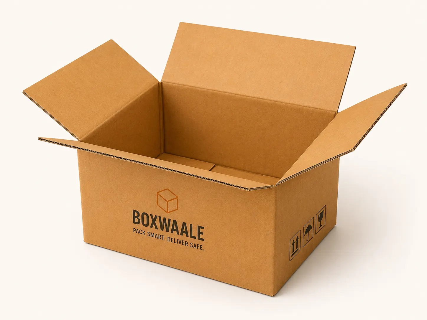 Top view of 8x6x4 inch brown corrugated shipping box