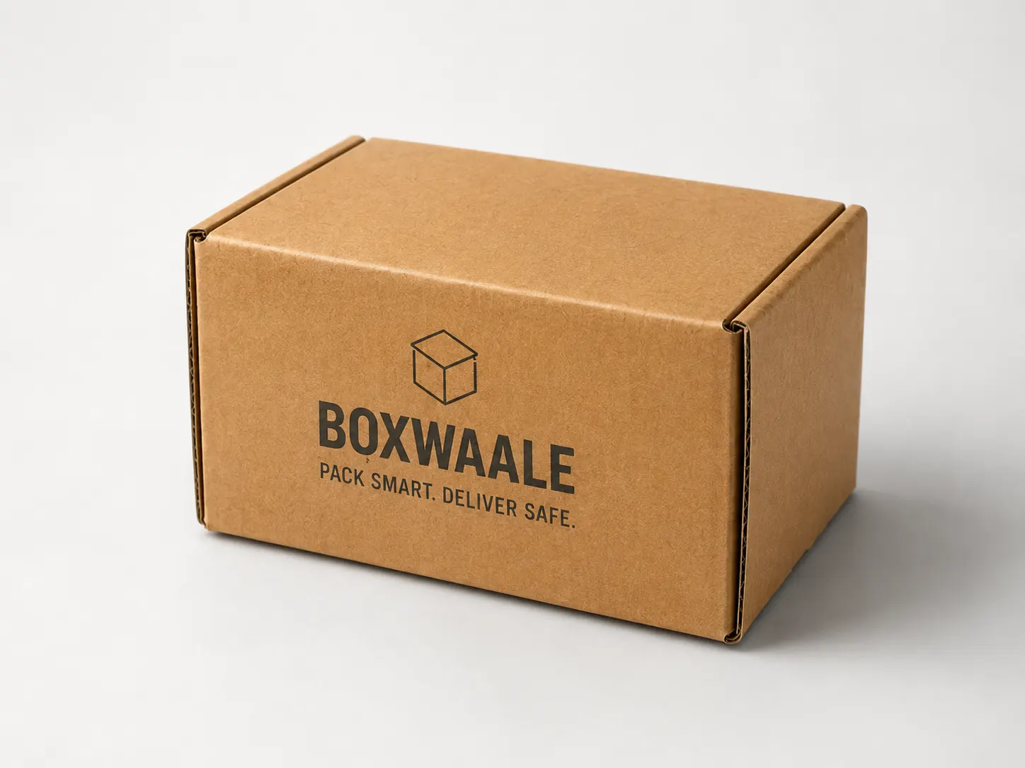 Top view of 6x4x3 inch brown corrugated small box