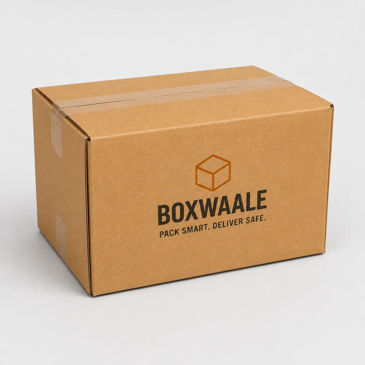 Top view of brown corrugated mailer box for custom packaging