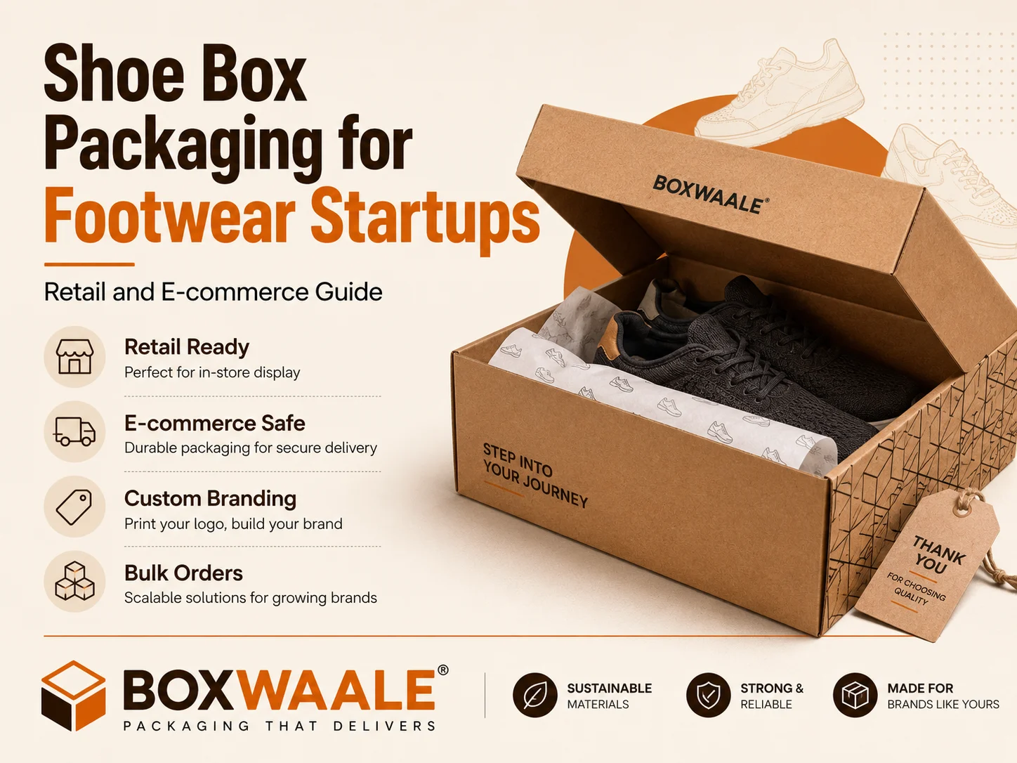 Shoe Box Packaging for Footwear Startups: Retail and E-commerce Guide by Boxwaale