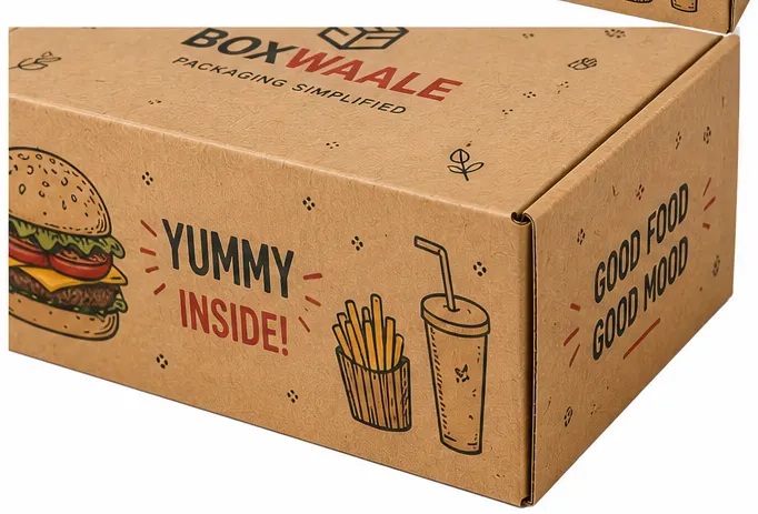 Top view of 10x10x5 inch brown kraft cake box