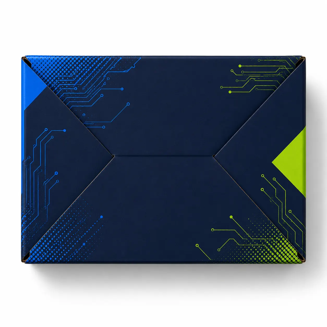 Top View of 7x5x3 inch printed electronics accessory box by Boxwaale