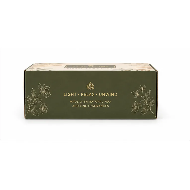 Top View of 8x8x4 inch printed scented candle gift box by Boxwaale