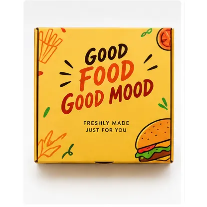 Side Profile of 5x5x3 inch printed burger box by Boxwaale