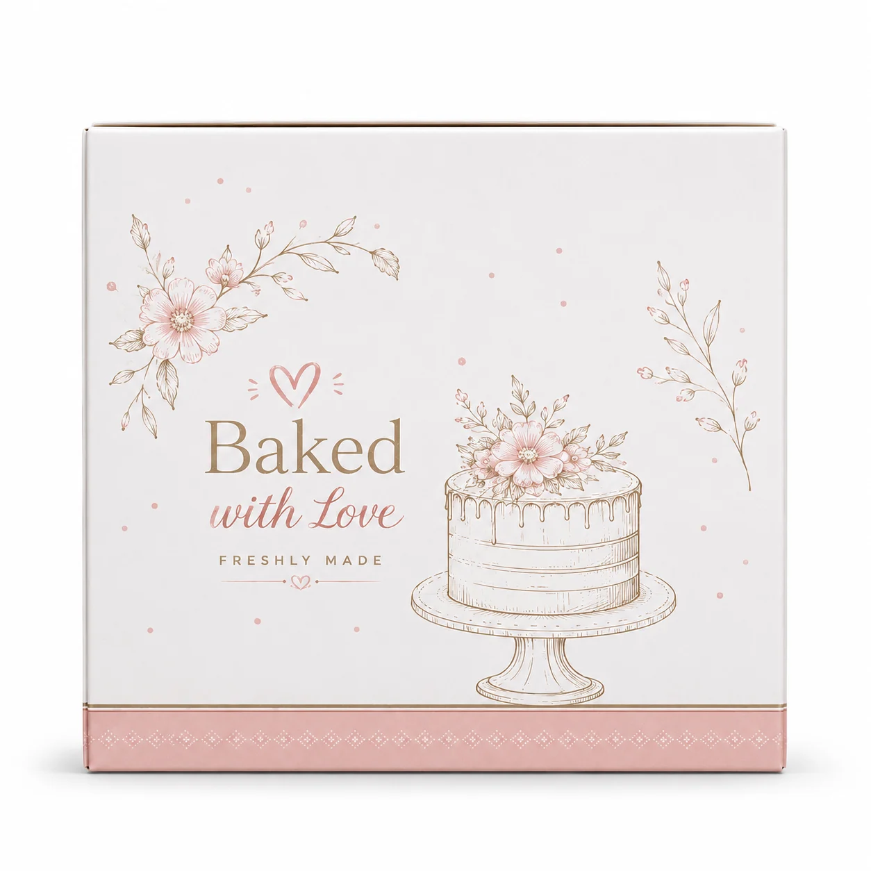 Open Interior of 10x10x5 inch white 1 kg cake box by Boxwaale