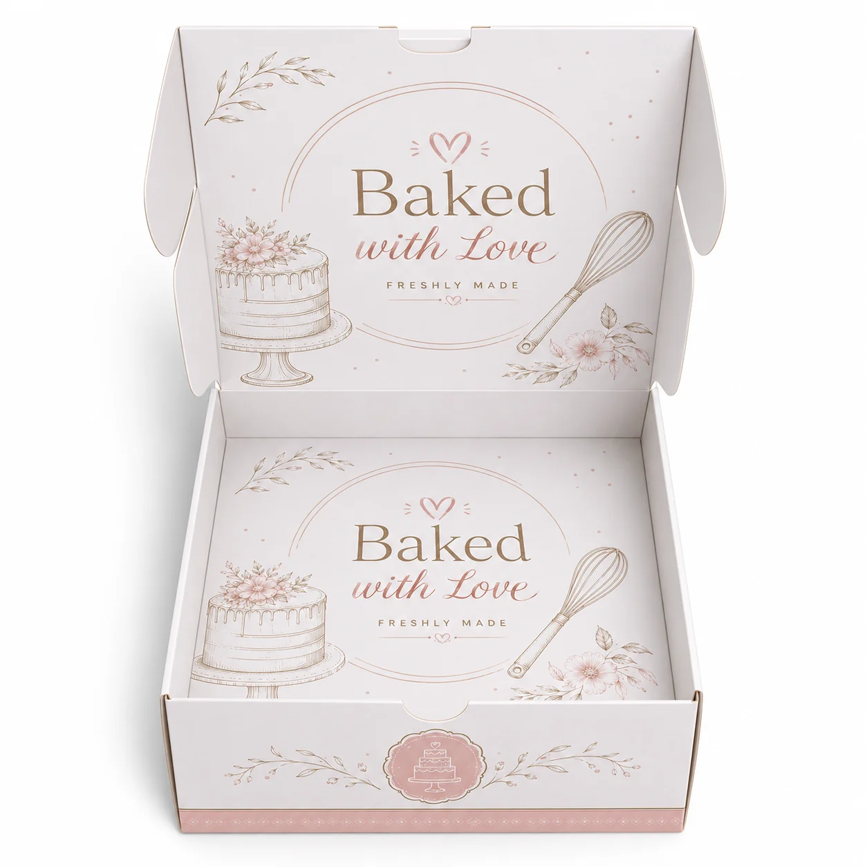 Top View of 10x10x5 inch white 1 kg cake box by Boxwaale