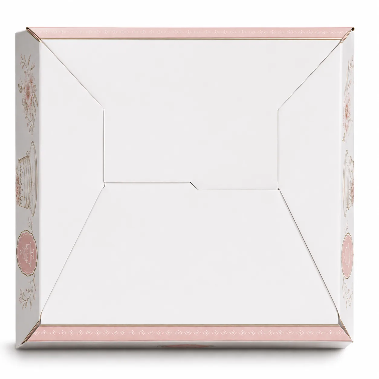 Side Profile of 10x10x5 inch white 1 kg cake box by Boxwaale