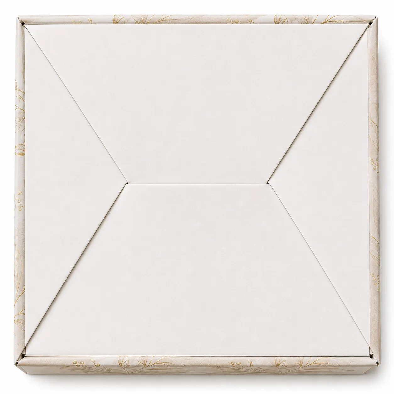 Top View of 6x6x3 inch white candle box by Boxwaale