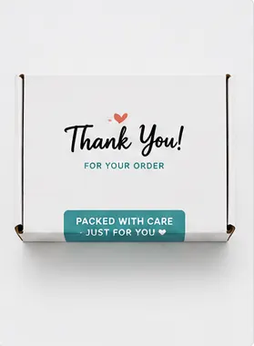 Front Angle of 6x4x2 inch white corrugated mailer box by Boxwaale