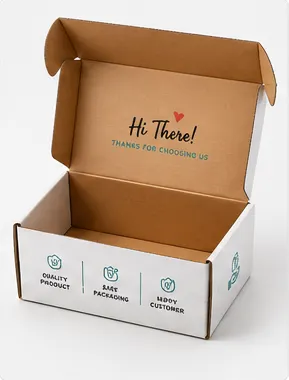 Open Interior of 6x4x2 inch white corrugated mailer box by Boxwaale