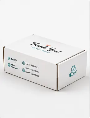 Top View of 6x4x2 inch white corrugated mailer box by Boxwaale