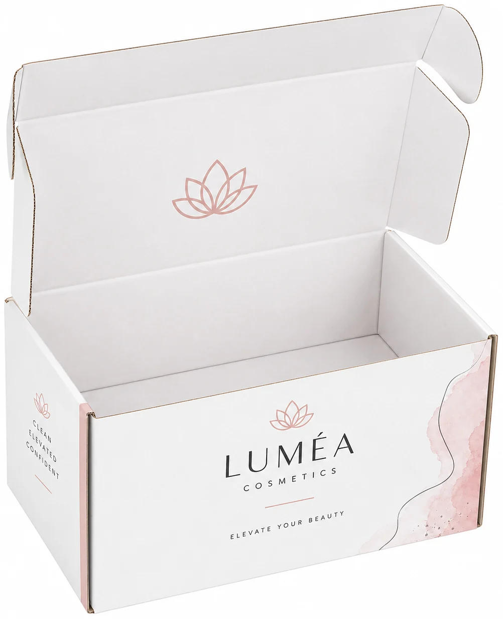 Top View of 12x8x4 inch white 6 bottle cosmetic box by Boxwaale