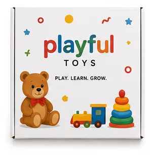Front Angle of 10x8x4 inch white toy packaging box by Boxwaale