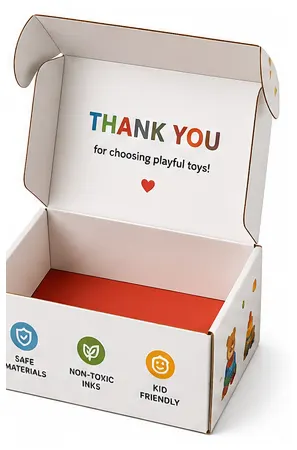 Open Interior of 10x8x4 inch white toy packaging box by Boxwaale