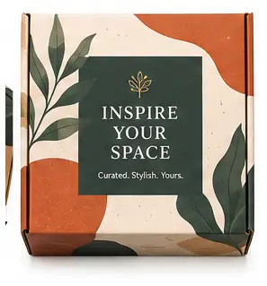 Front Angle of 12x10x6 inch printed home decor subscription box by Boxwaale