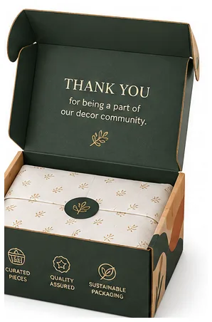 Open Interior of 12x10x6 inch printed home decor subscription box by Boxwaale