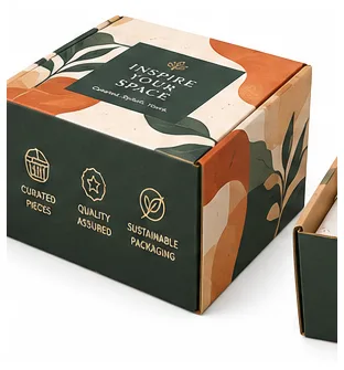 Top View of 12x10x6 inch printed home decor subscription box by Boxwaale